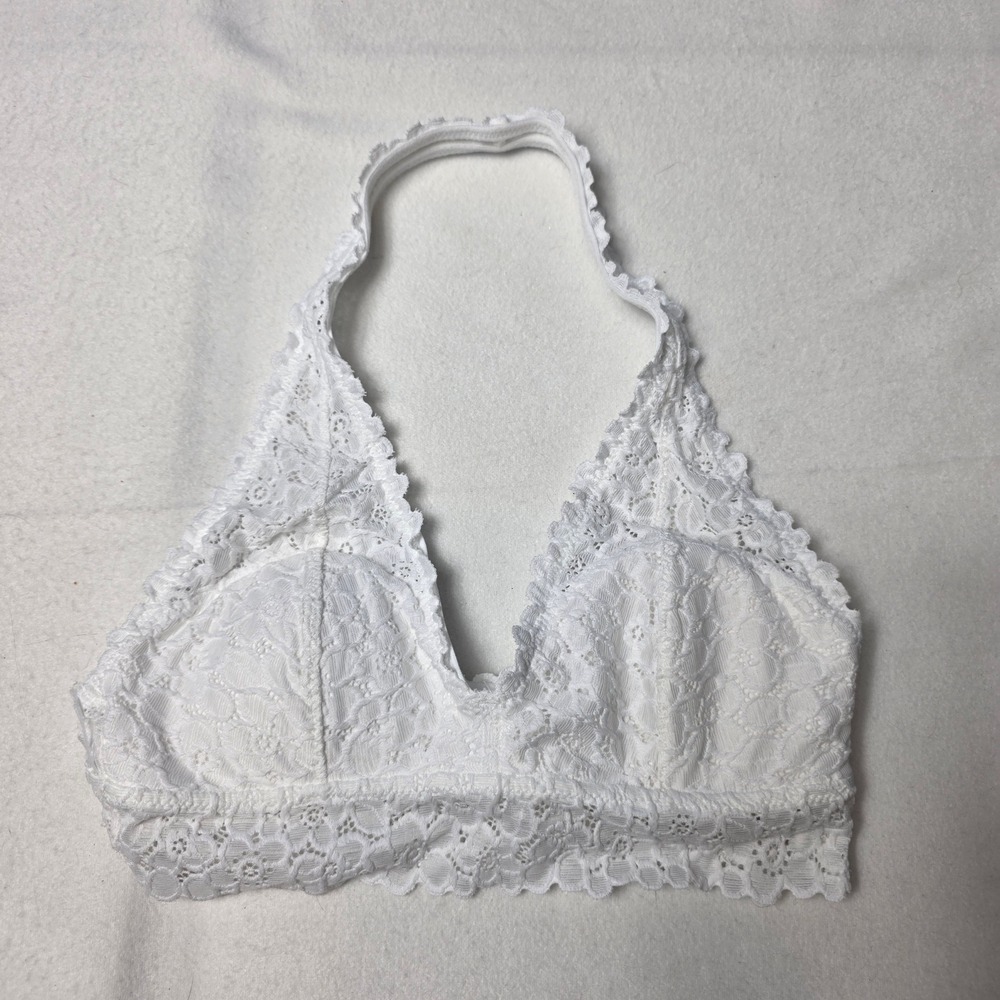 Aerie woemn's White Lace Halter Bralette Crop Top Bra XS